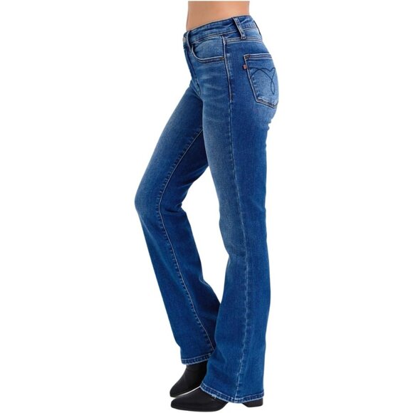 Denim - Mid Rise Bootcut Jeans Womens Thermal Lining Dark Wash Size 15